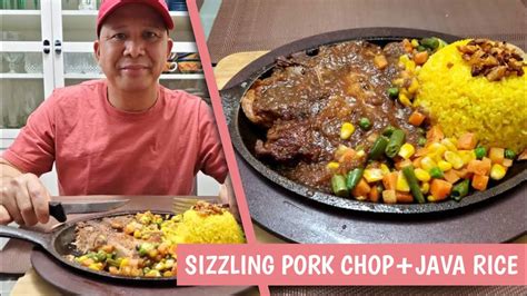 sizzling porkchop with rice|SIZZLING PORK CHOP+JAVA RICE AND GRAVY!.